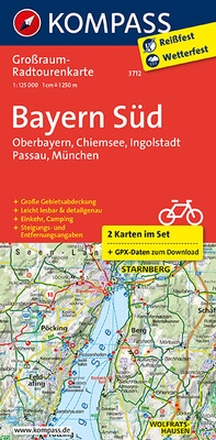Abbildung von: Bayern Süd, Oberbayern, Chiemsee, Ingolstadt, Passau, München - KOMPASS-Karten