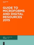 Cover: Guide to Microforms and Digital Resources / Author Title and Subject Guide - De Gruyter Saur