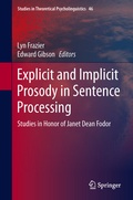 Cover: Explicit and Implicit Prosody in Sentence Processing - Springer