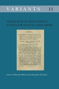 Cover: The Journal of the European Society for Textual Scholarship - Rodopi