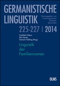 Cover: Linguistik der Familiennamen - Georg Olms Verlag