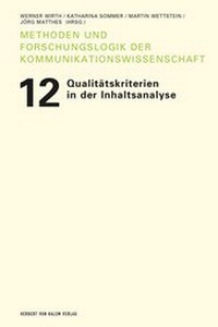 Enlarge image Cover: Qualitätskriterien in der Inhaltsanalyse - Herbert von Halem Verlag
