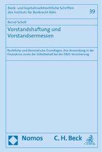 Abbildung von: Vorstandshaftung und Vorstandsermessen - Nomos