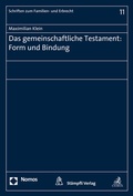 Cover: Das gemeinschaftliche Testament: Form und Bindung - Nomos