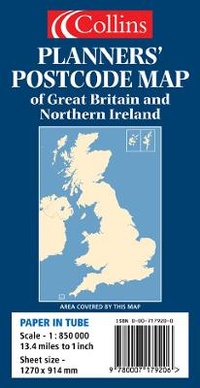 Abbildung von: Planners' Postcode Area Map of Great Britain and Northern Ireland - Collins