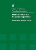 Cover: Motions "That the House sit in private" - TSO