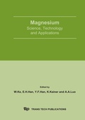 Cover: Magnesium - Science, Technology and Applications - Trans Tech Publications Ltd