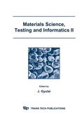 Cover: Materials Science, Testing and Informatics II - Trans Tech Publications Ltd