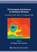 Cover: Residual Stresses VII, ECRS7 - Trans Tech Publications Ltd