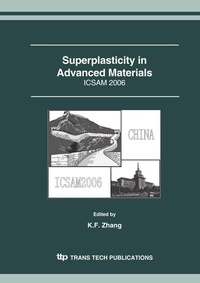 Enlarge image Cover: Superplasticity in Advanced Materials - ICSAM 2006 - Trans Tech Publications Ltd