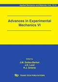 Cover: Advances in Experimental Mechanics VI - Trans Tech Publications Ltd