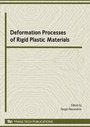 Cover: Deformation Processes of Rigid Plastic Materials - Trans Tech Publications Ltd