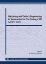 Cover: Gettering and Defect Engineering in Semiconductor Technology XIII - Trans Tech Publications Ltd