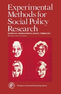 Cover: Experimental Methods for Social Policy Research - Elsevier