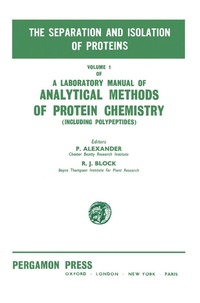 Enlarge image Cover: The Separation and Isolation of Proteins - Elsevier