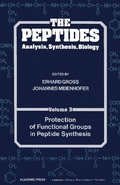 Cover: Protection of Functional Groups in Peptide Synthesis - Academic Press