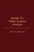 Cover: Models for Public Systems Analysis - Academic Press