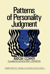 Enlarge image Cover: Patterns of Personality Judgment - Academic Press