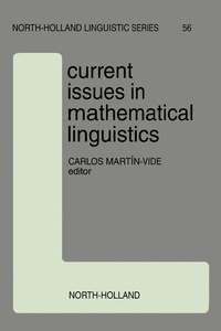 Enlarge image Cover: Current Issues in Mathematical Linguistics - Elsevier