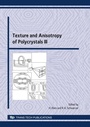 Cover: Texture and Anisotropy of Polycrystals III - Trans Tech Publications Ltd