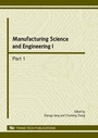 Cover: Manufacturing Science and Engineering I - Trans Tech Publications Ltd