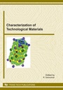 Cover: Characterization of Technological Materials - Trans Tech Publications Ltd