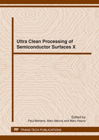 Enlarge image Cover: Ultra Clean Processing of Semiconductor Surfaces X - Trans Tech Publications Ltd