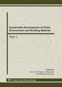 Cover: Sustainable Development of Urban Environment and Building Material - Trans Tech Publications Ltd