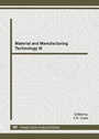 Cover: Material and Manufacturing Technology III - Trans Tech Publications Ltd