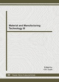 Cover: Material and Manufacturing Technology III - Trans Tech Publications Ltd