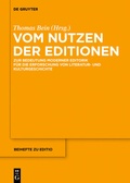 Cover: Vom Nutzen der Editionen - De Gruyter
