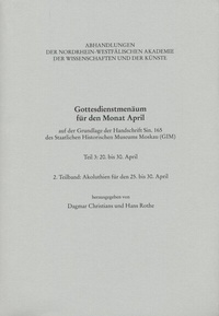 Abbildung von: Gottesdienstmenäum für den Monat April, Teil 3: 2. Teilband: Akoluthien für den 25.-30. April - Brill | Schöningh