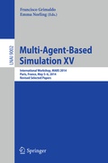 Cover: Multi-Agent-Based Simulation XV - Springer