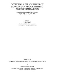Enlarge image Cover: Control Applications of Nonlinear Programming and Optimization - Elsevier