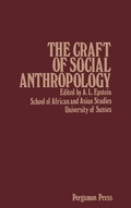 Cover: The Craft of Social Anthropology - Elsevier
