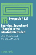 Cover: Learning, Speech and Thought in the Mentally Retarded - Butterworth-Heinemann