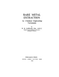 Cover: Rare Metal Extraction by Chemical Engineering Techniques - Elsevier