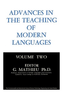 Enlarge image Cover: Advances in the Teaching of Modern Languages - Elsevier
