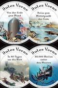 Cover: 20000 Meilen unter dem Meer, Reise zum Mittelpunkt der Erde, In 80 Tagen um die Welt, Von der Erde zum Mond (4in1-Bundle) - Anaconda Verlag