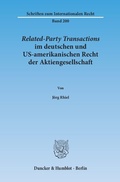 Abbildung von: Related-Party Transactions im deutschen und US-amerikanischen Recht der Aktiengesellschaft. - Duncker & Humblot
