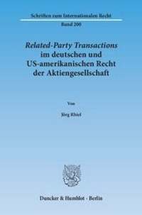 Abbildung von: Related-Party Transactions im deutschen und US-amerikanischen Recht der Aktiengesellschaft. - fibre