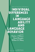Cover: Individual Differences in Language Ability and Language Behavior - Academic Press