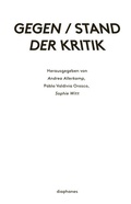 Cover: Gegen/Stand der Kritik - Diaphanes