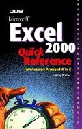 Cover: Microsoft Excel 2000 Quick Reference - Que Corporation,U.S.