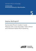 Cover: Numerically Efficient Gradient Crystal Plasticity with a Grain Boundary Yield Criterion and Dislocation-based Work-Hardening - KIT Scientific Publishing