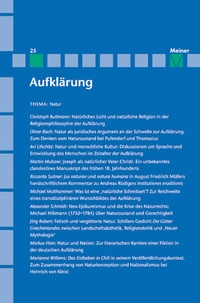 Abbildung von: Aufklärung, Band 25: Natur - Meiner