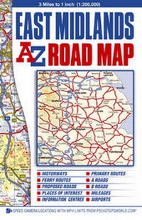 Abbildung von: East Midlands A-Z Road Map - Geographers' A-Z Map Co Ltd