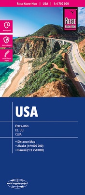 Abbildung von: Reise Know-How Landkarte USA (1:4.700.000) - Reise Know-How Verlag Peter Rump GmbH