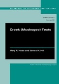 Cover: Creek (Muskogee) Texts - University of California Press
