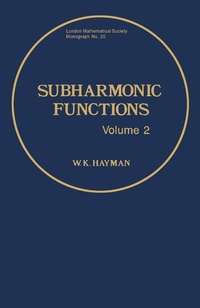 Enlarge image Cover: Subharmonic Functions - Academic Press